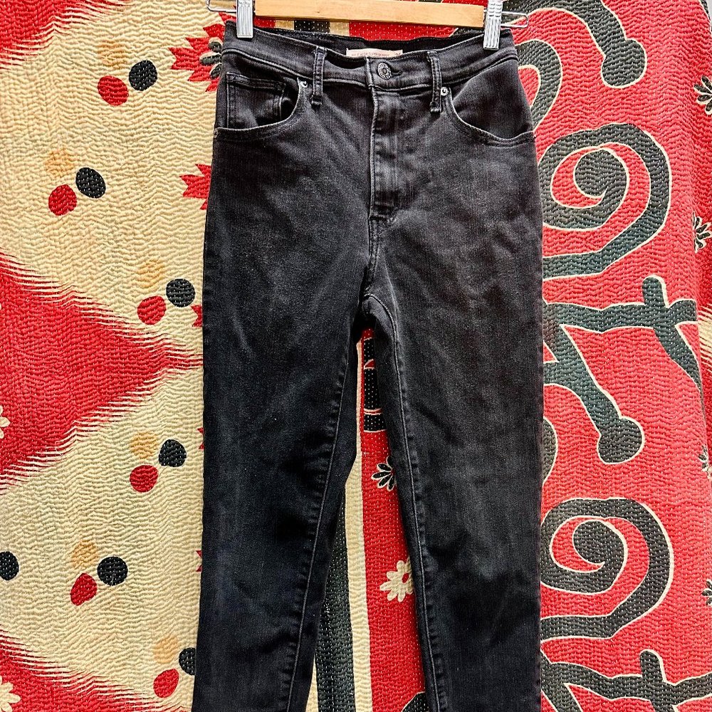Levi's Mile High Super Skinny Grey Black Jeans W26 x L26